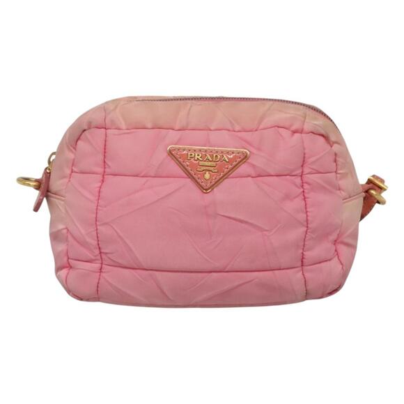 PRADA Shoulder Bag Nylon Pink Gold - Picture 2 of 12